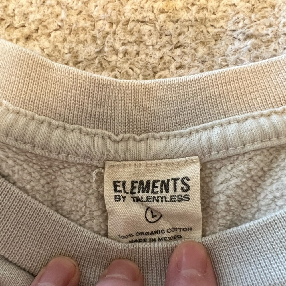 TALENTLESS Light Beige Essentials Crew Neck Sweatshirt - Picture 3 of 3